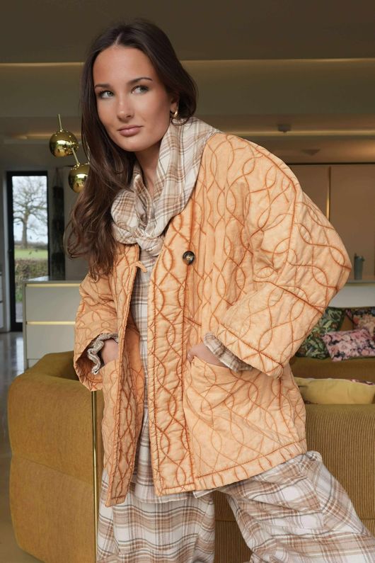 Dolman Cotton Quilted Jacket Vintage Wash Ginger